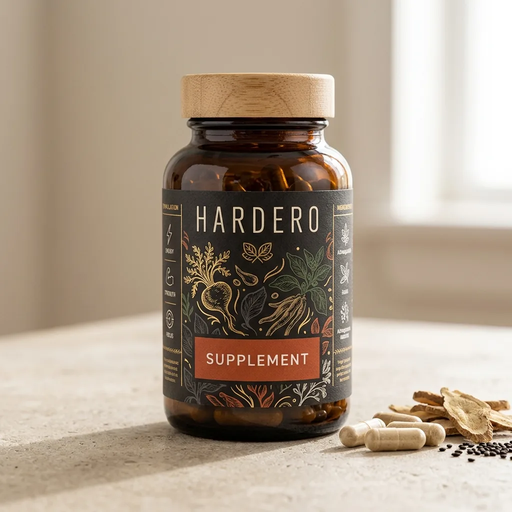 Hardero dark navy supplement bottle - men's urinary comfort food supplement NZ